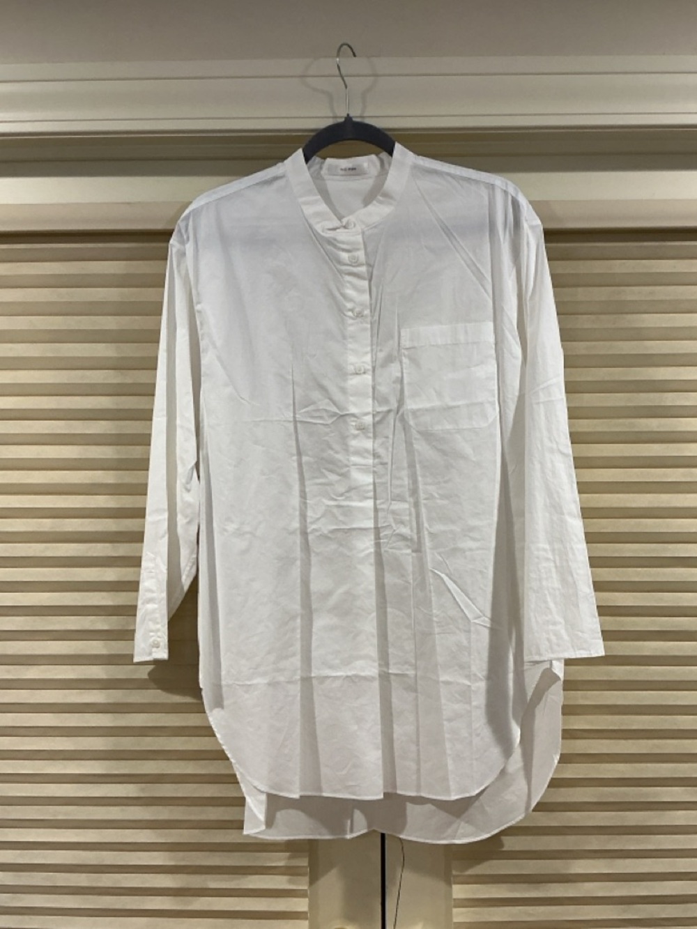 NWOT The Row Women's White Grandad Collar Shirt, Size S